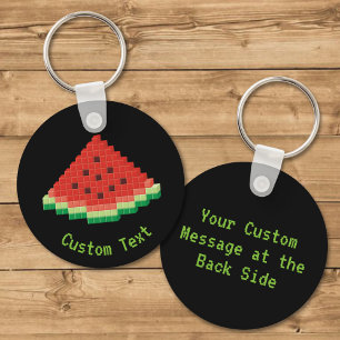 Watermelon Pixel Art Keychain