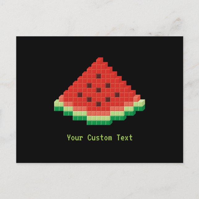 Watermelon Pixel Art Postcard (Front)
