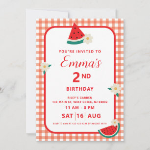 Watermelon Plaid Flat Card