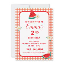 Watermelon Plaid Flat Card