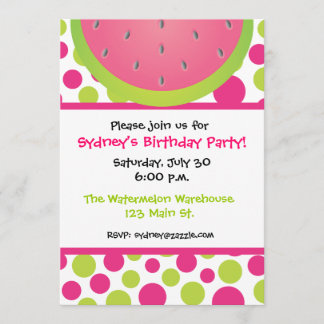 Watermelon Polka Dot Invitation