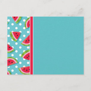Watermelon Polka Dot Left Border 2 Postcard