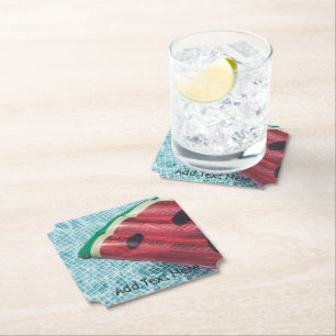 Watermelon Pool Float in Swimming Pool Paper Coaster