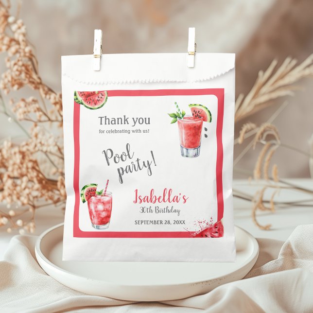Watermelon Pool Party Drinks Favour Bag (Creator Uploaded)