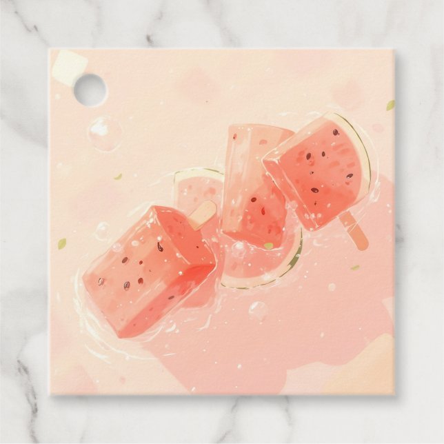 Watermelon Popsicle Favour Tags (Front)