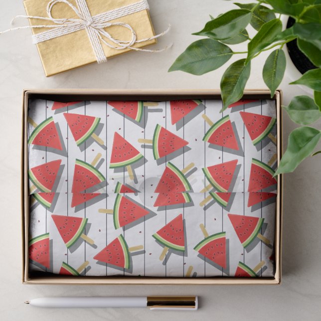 Watermelon Popsicles & Stripes Pattern Tissue Paper (Gift)