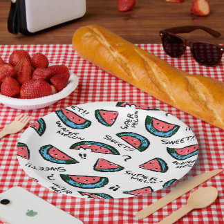 Watermelon Print | Paper Plates | Party Suppies