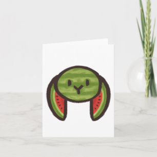 Watermelon Rabbit Sticker Card