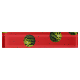 watermelon red and seeds nameplate