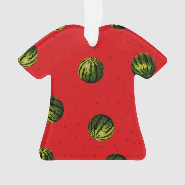 watermelon red and seeds ornament (Front)