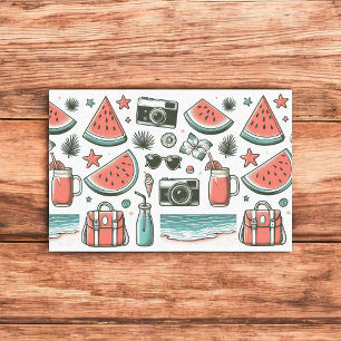 Watermelon Red & Green Fruit Summer Picnic Tissue Paper