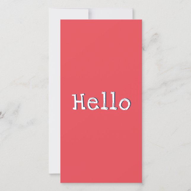 Watermelon Red Simple Stylish Greeting Hello Card (Front)