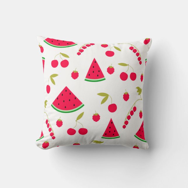 Watermelon, red watermelon throw pillow (Front)