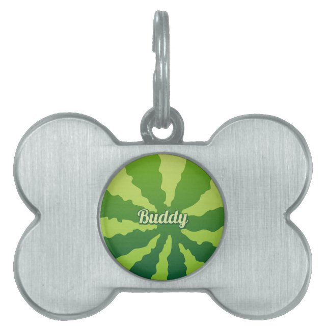 Watermelon Rind Pet Name Tag (Front)