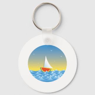 Watermelon Sailboat Keychain