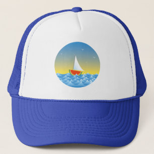 Watermelon Sailboat trucker hat