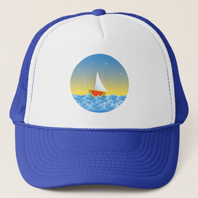 Watermelon Sailboat trucker hat (Front)