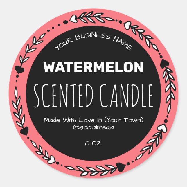Watermelon Scented Product Labels (Front)
