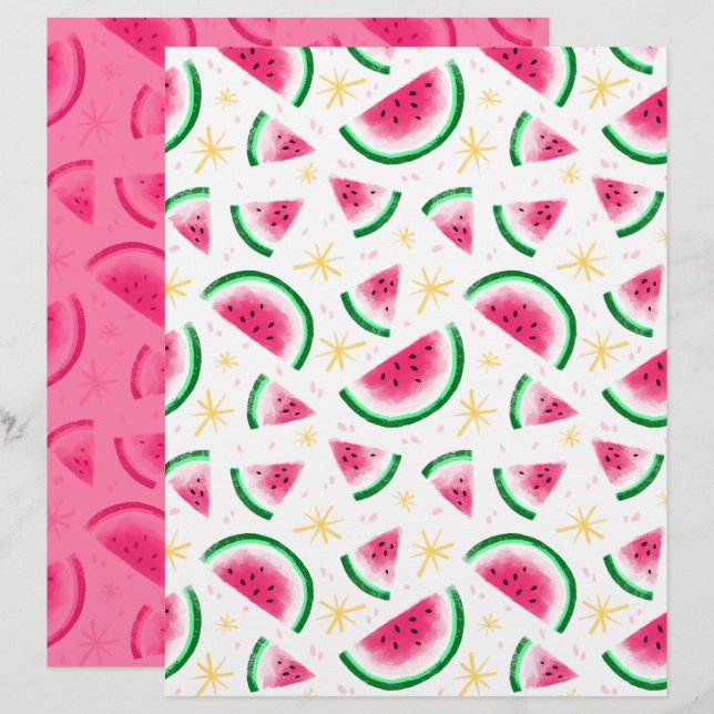Watermelon Scrapbook Paper (Front/Back)