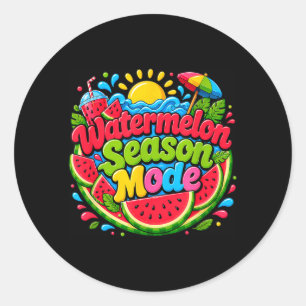Watermelon Season Mode Classic Round Sticker