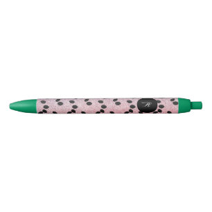 Watermelon Seeds Fruit Slices Pink Faux Glitter  Black Ink Pen