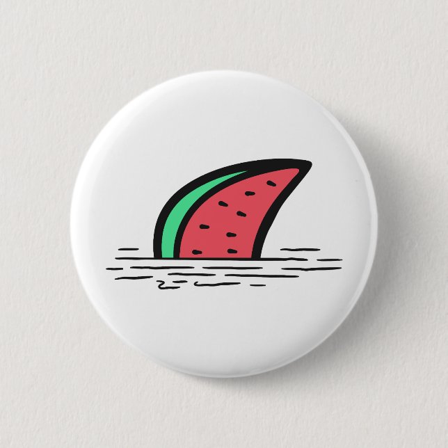 Watermelon shark 2 inch round button (Front)
