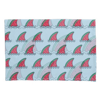 Watermelon shark: wave pattern design. pillowcase