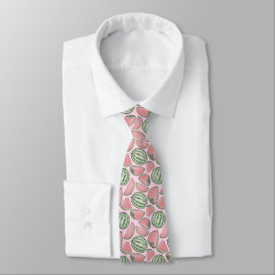 Watermelon Sketches Pattern Tie