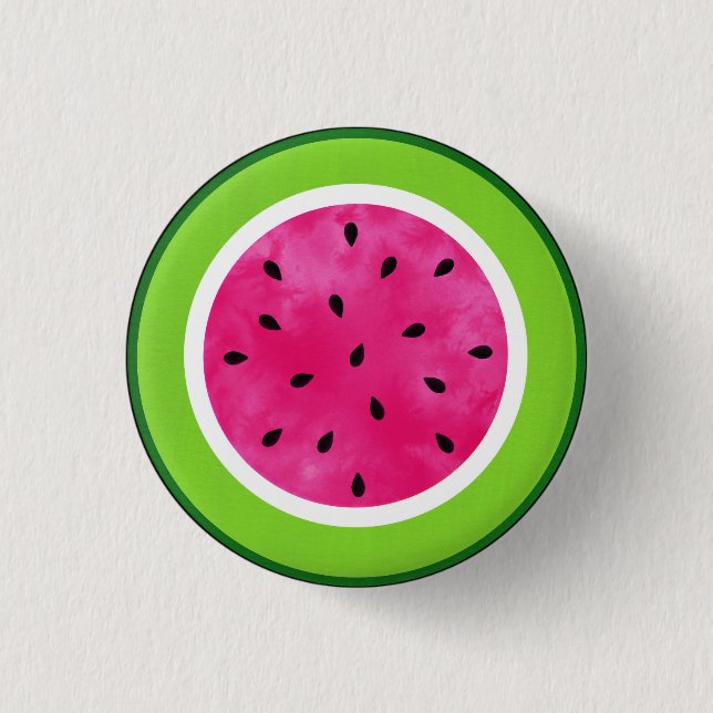 Watermelon Slice 1 Inch Round Button (Front)