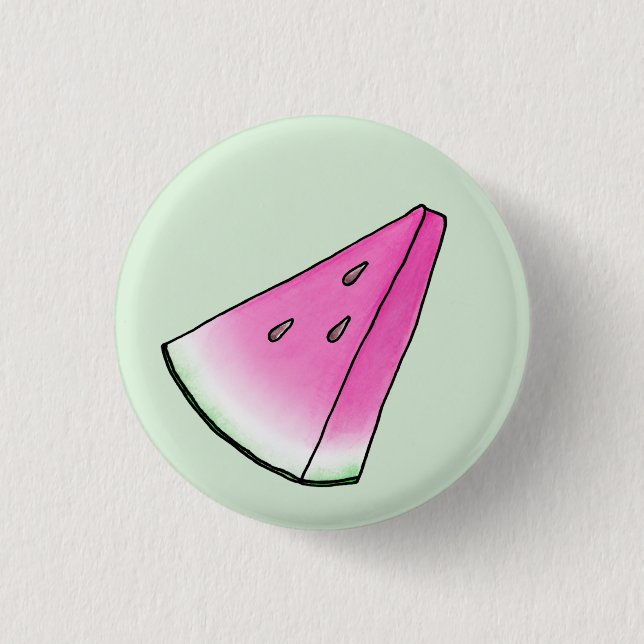 Watermelon slice 1 inch round button (Front)