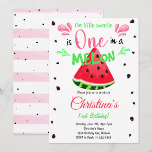 Watermelon Slice 1er Invitation d'anniversaire
