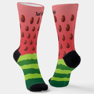 Watermelon Slice Background Socks