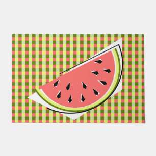Watermelon Slice Check Doormat
