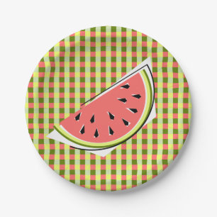 Watermelon Slice Check paper plates