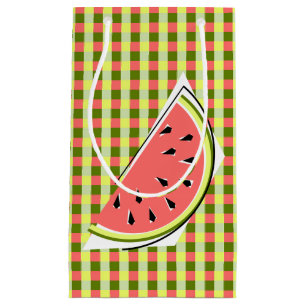 Watermelon Slice Check Small Gift Bag