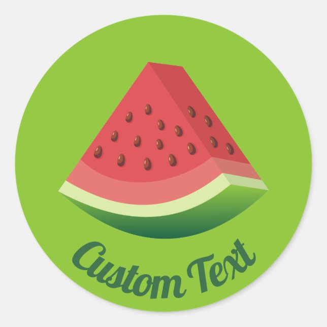Watermelon slice classic round sticker (Front)