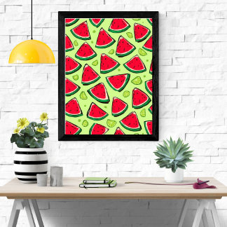 Watermelon Slice Fiesta | Fun Summer Fruit Pattern Poster