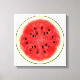 Watermelon Slice Fruit Art Canvas Print
