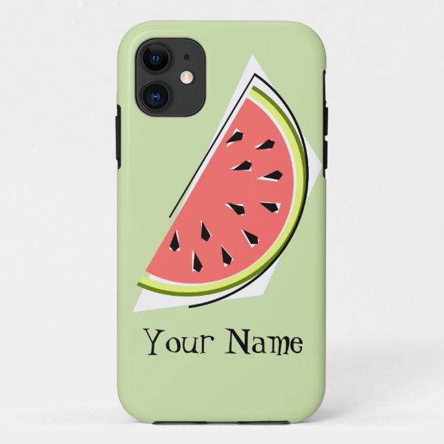Watermelon Slice green 'Name' iPhone case (Back)