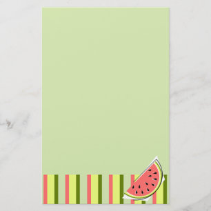 Watermelon Slice Green Stripe Classic stationery