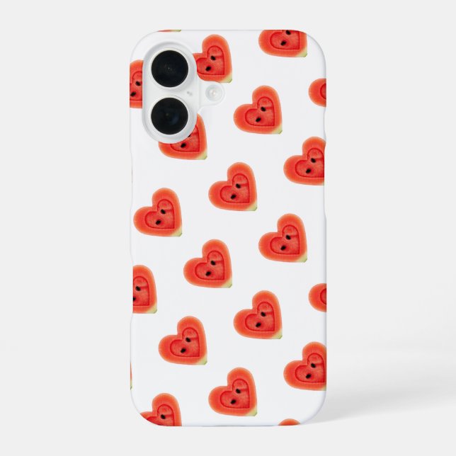 watermelon slice heart iPhone 16 case (Back)