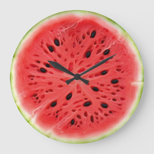 Watermelon Slice Juicy Colourful Large Clock (Front)