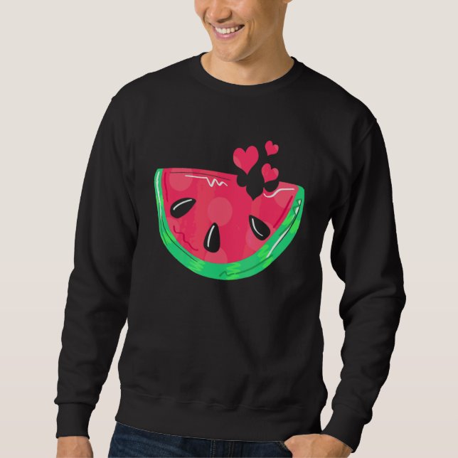 Watermelon Slice Melon Summer Vacation Season Frui Sweatshirt (Front)