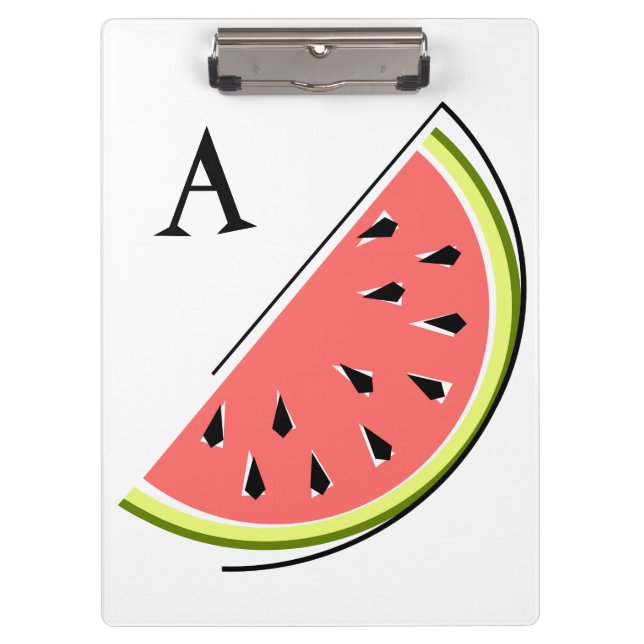 Watermelon Slice Monogram Clipboard (Front)