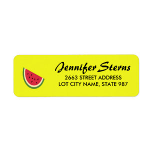 Watermelon slice on yellow
