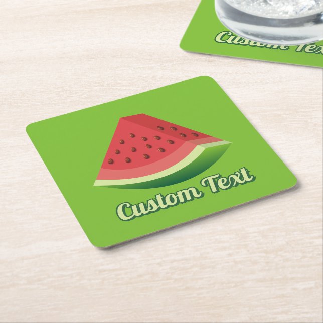 Watermelon Slice Paper Coaster (Angled)