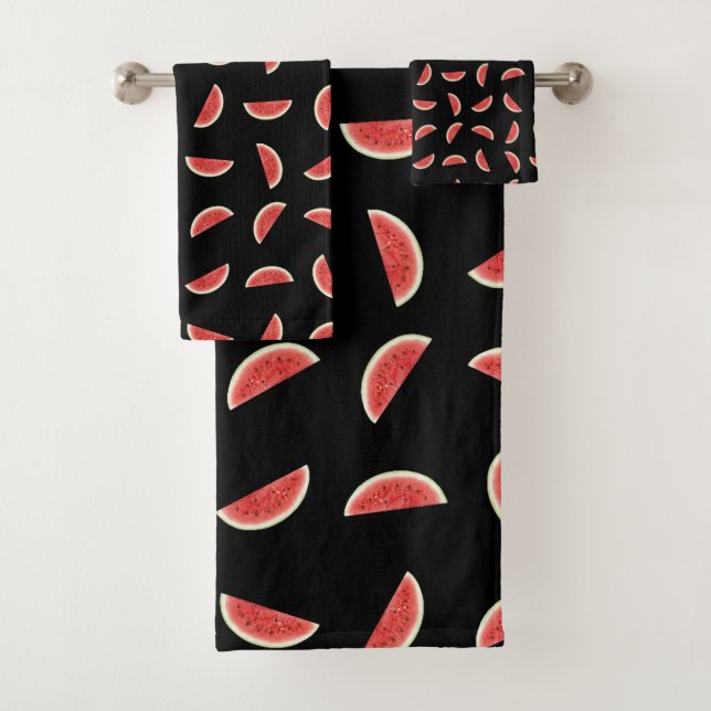 Watermelon Slice Pattern Bath Towel Set (Insitu)