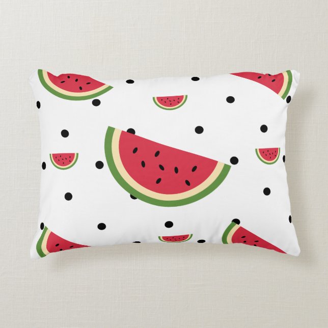 Watermelon Slice Pattern | Summer Picnic & Patriot Accent Pillow (Front)