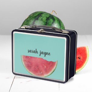 Watermelon Slice Personalized Metal Lunch Box