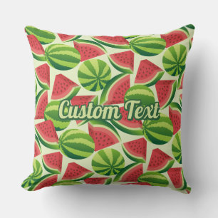 Watermelon slice seamless background throw pillow